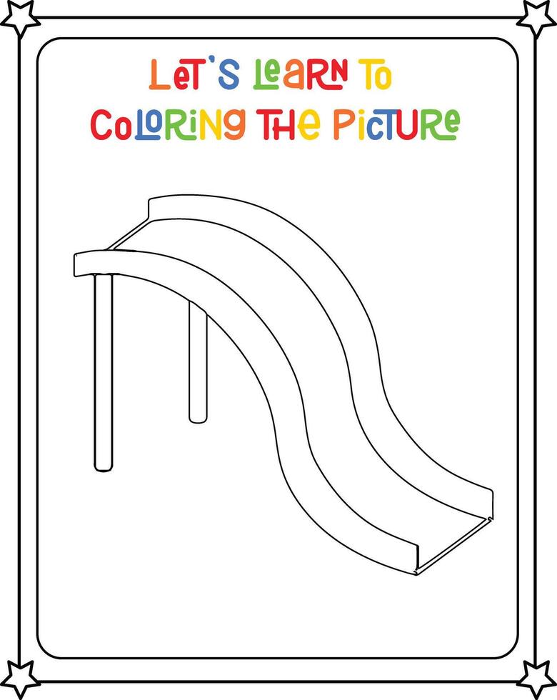 Drawing vector coloring book illustration children slide