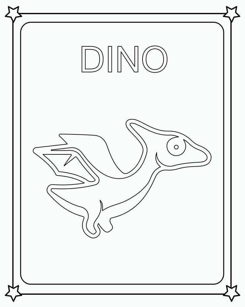 Drawing vector coloring book illustration dino