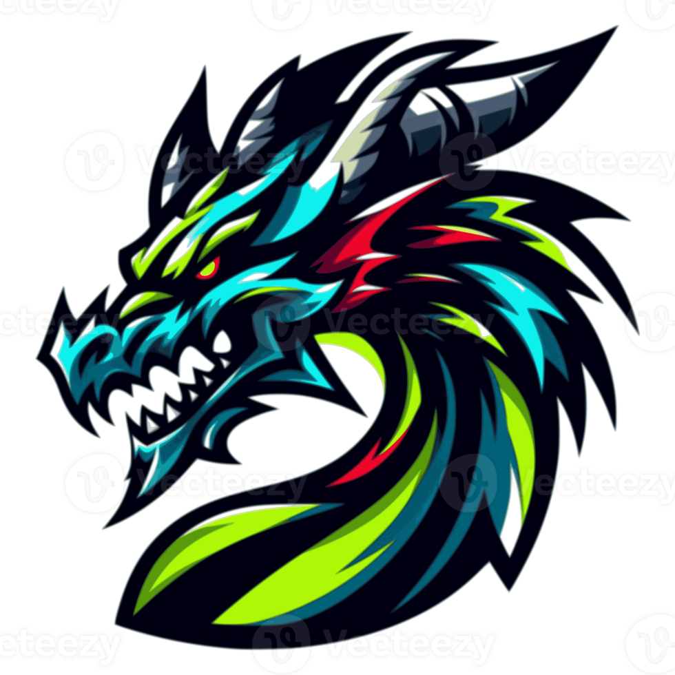 AI generated head dragon in PNG