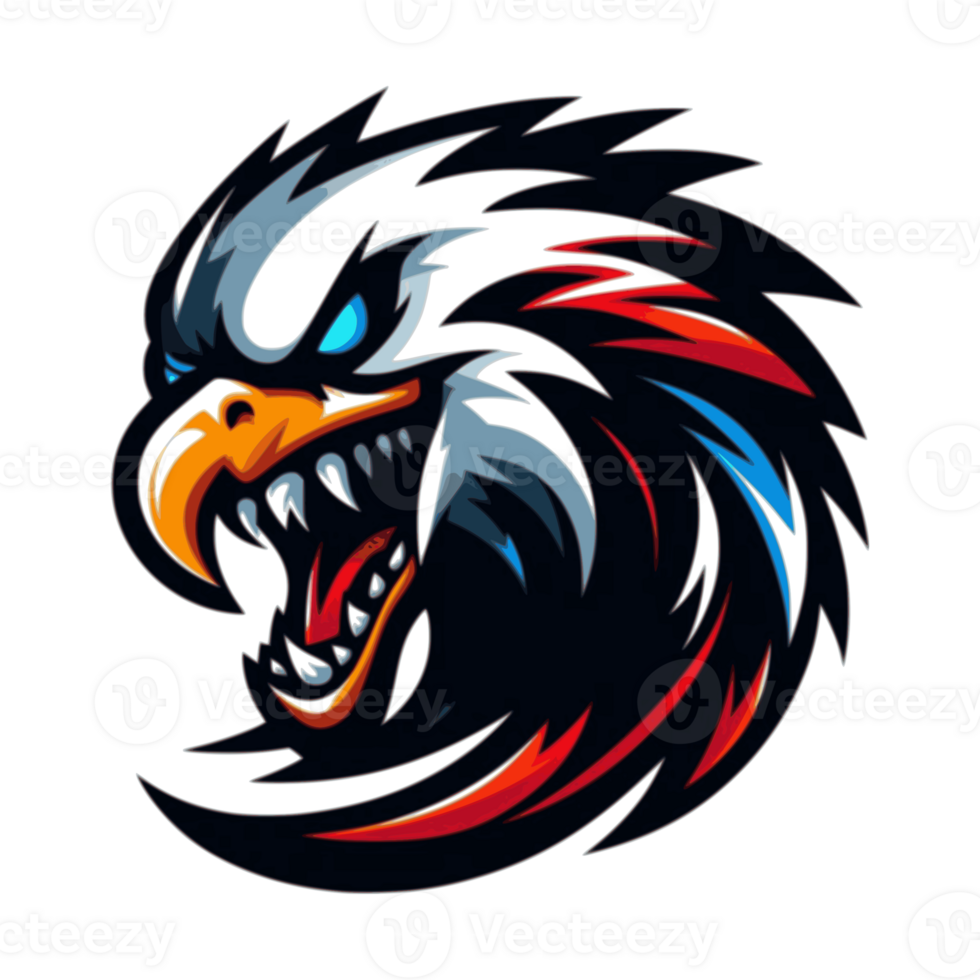 AI generated head of an eagle. suitable for a logo available in PNG