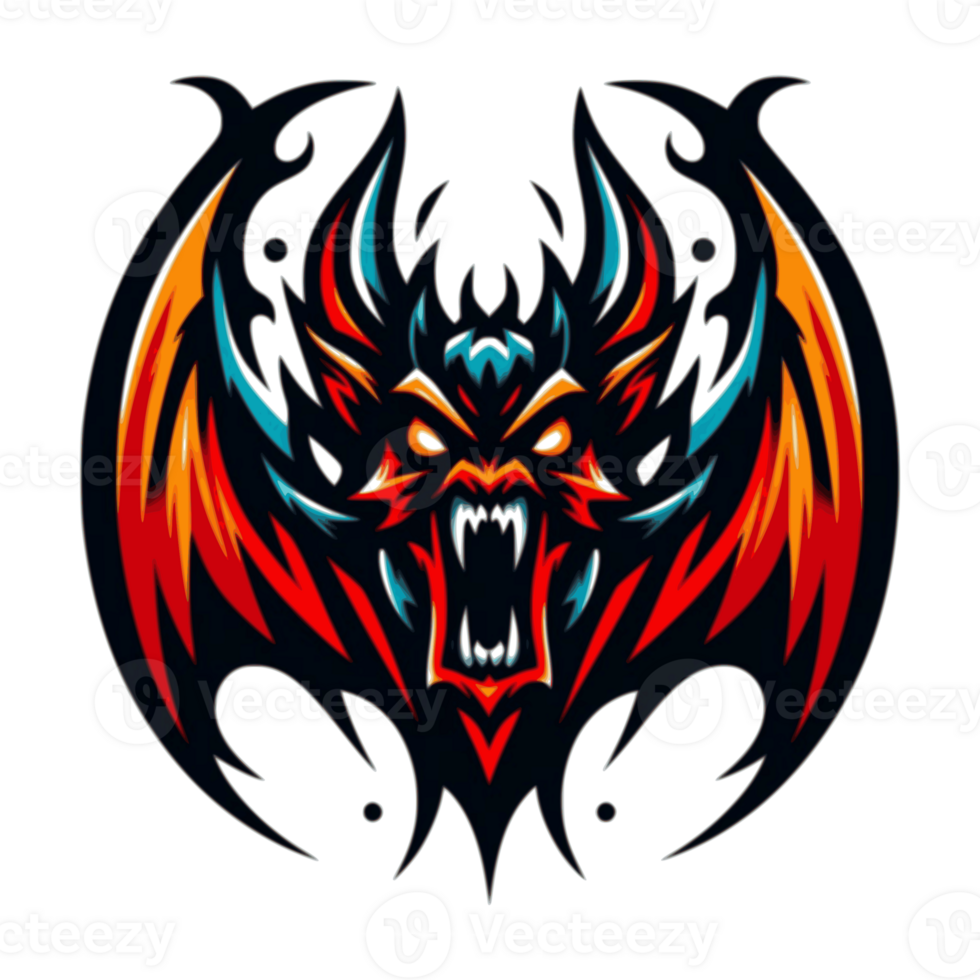 AI generated menacing bat creature suitable for a logo esport gaming png