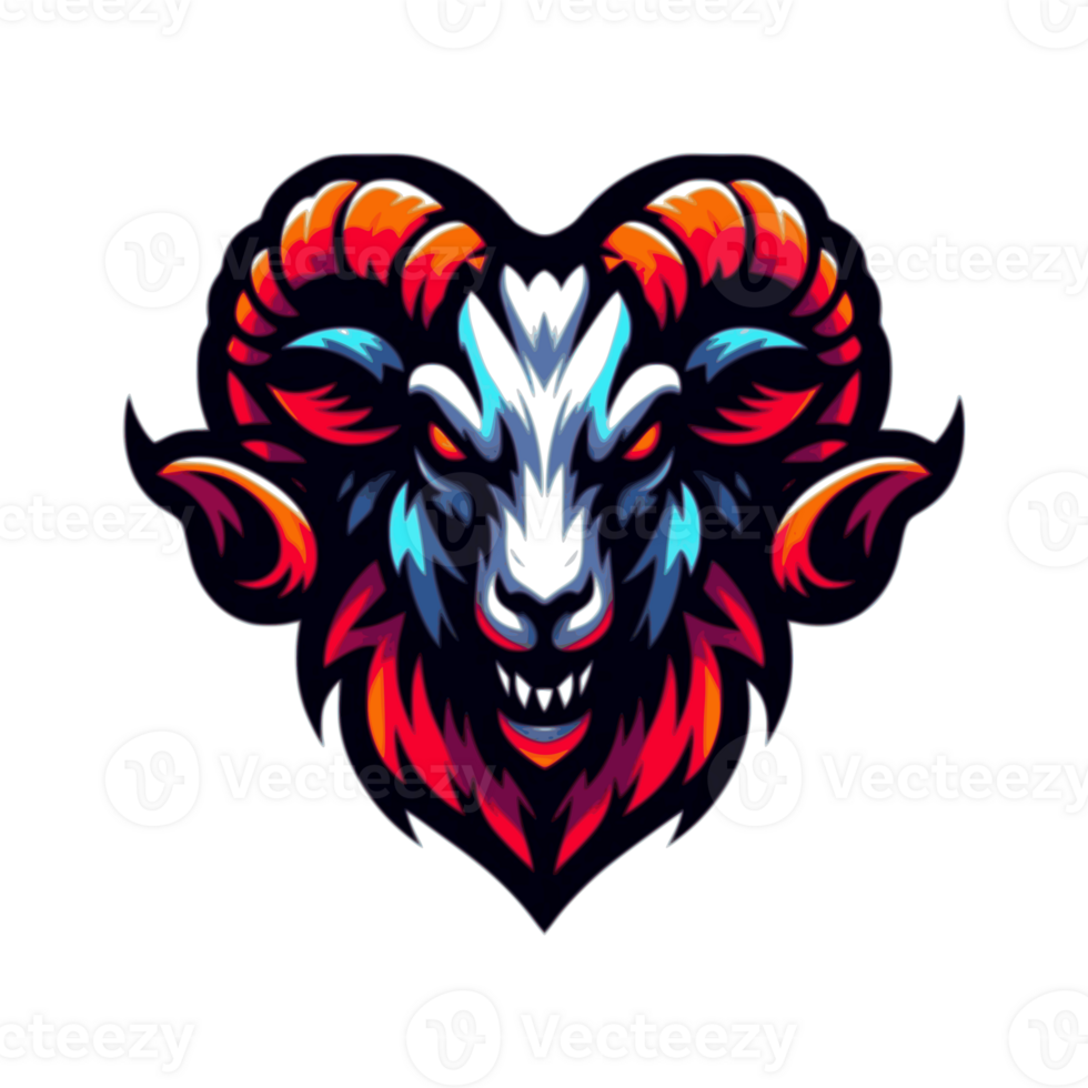 AI generated head of goat suitable for an esport or gaming logo png