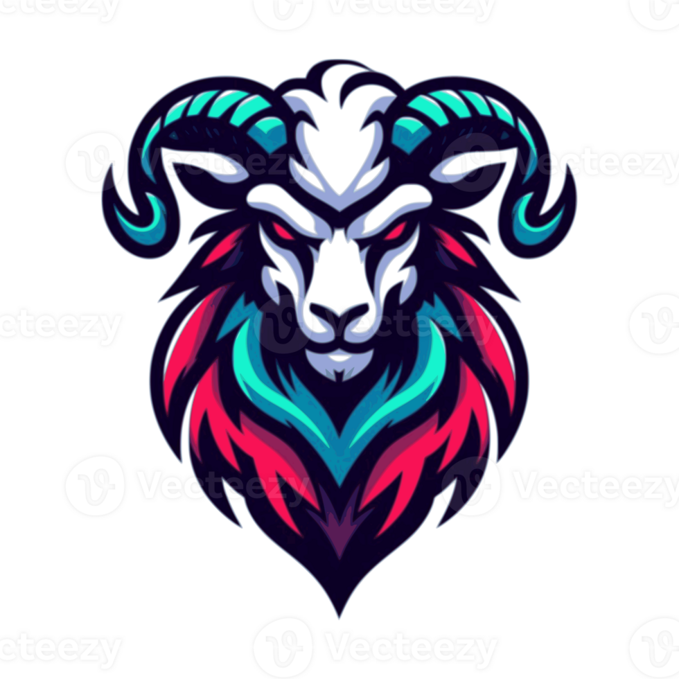 AI generated head of goat suitable for an esport or gaming logo png