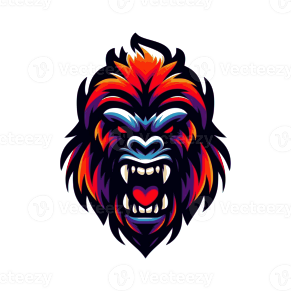 AI generated illustration of head monkey. suitable for a logo. available in PNG