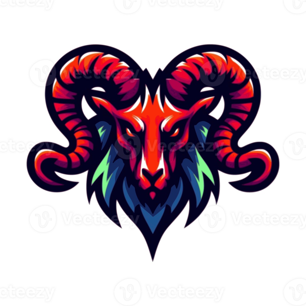 AI generated head of goat suitable for an esport or gaming logo png