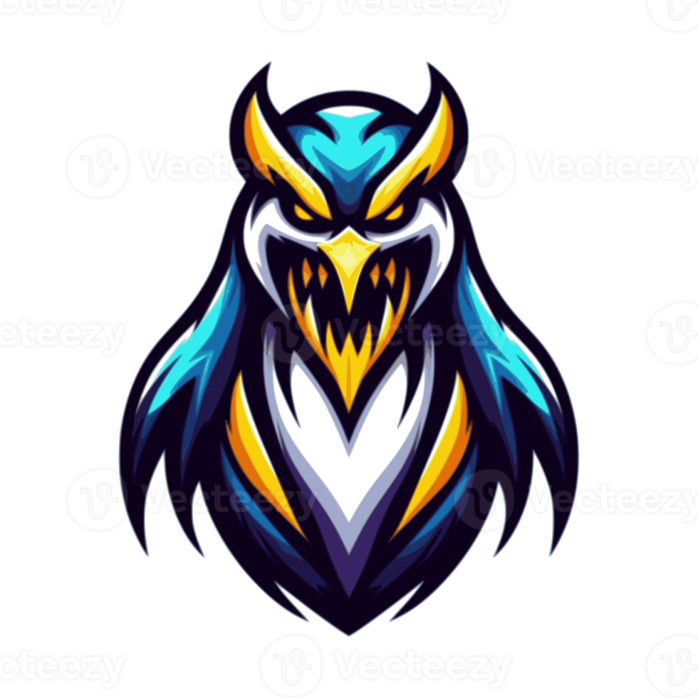 AI generated menacing emperor penguin creature suitable for a logo esport gaming png