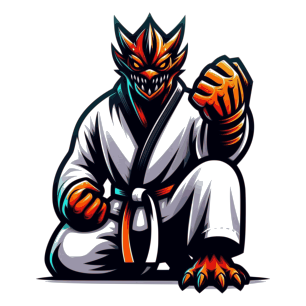 AI generated karate villain character suitable for T Shirt Design available in PNG