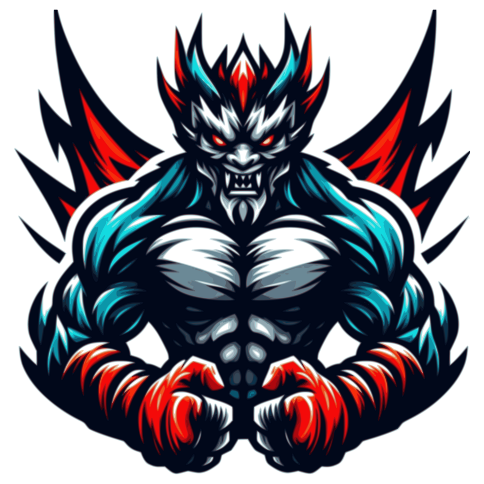 AI generated demon monster suitable for T Shirt Design available in PNG