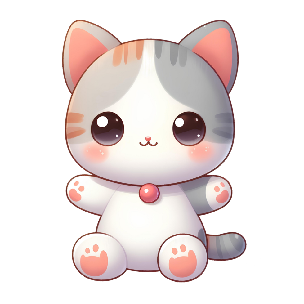 AI generated cute cartoon kitty png