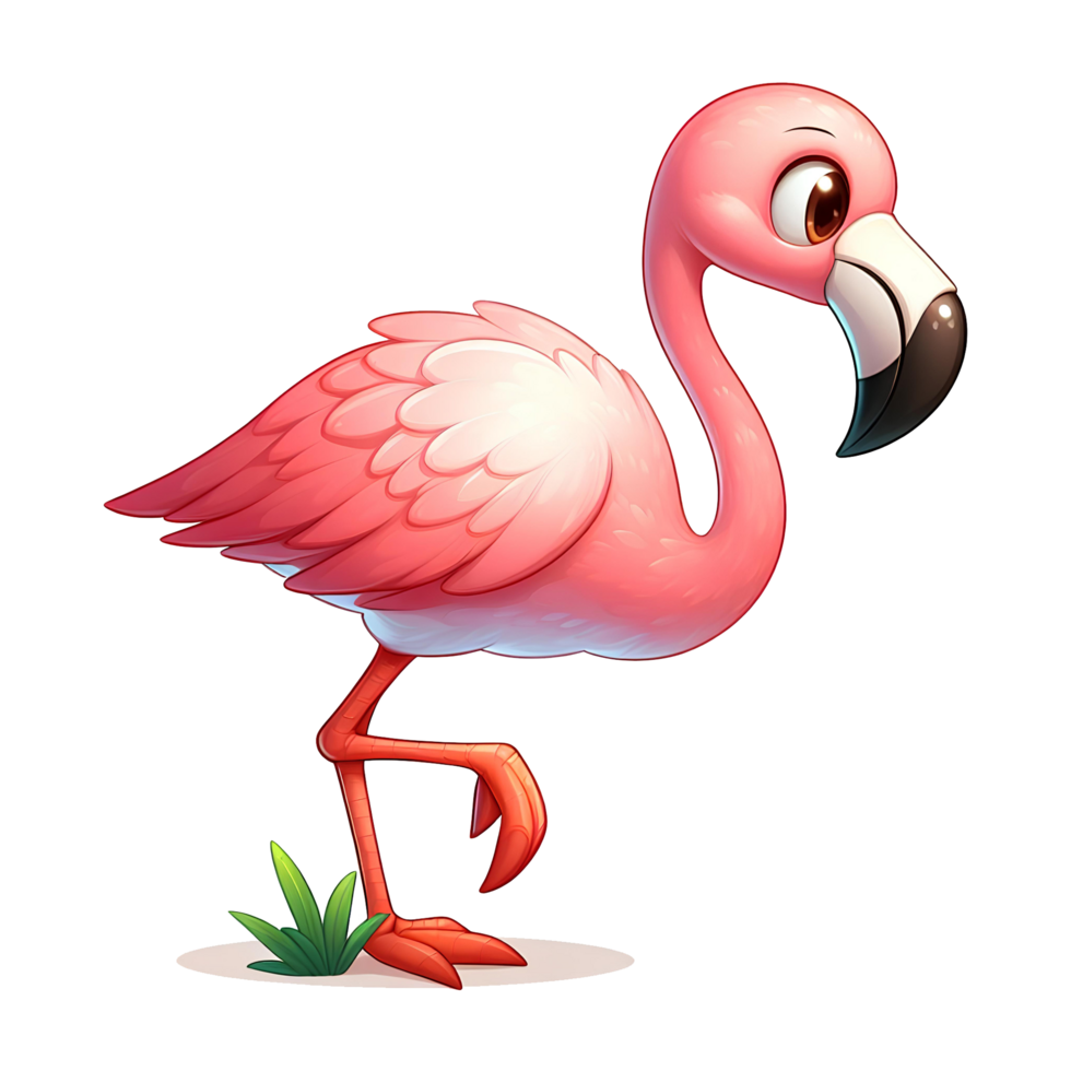 AI generated pink flamingo in PNG
