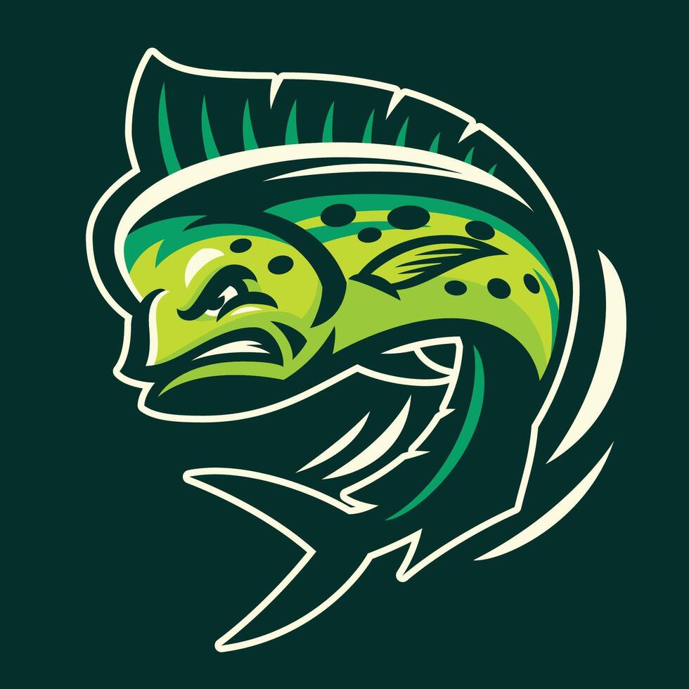 Angry Mahi-Mahi Fish Mascot Illustration vector