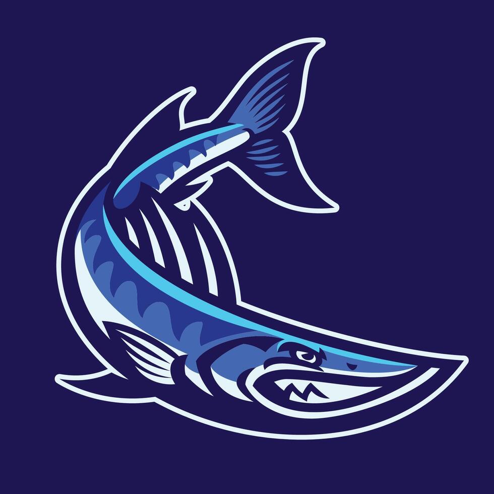 Barracuda Fish Sport Mascot Cartoon vector