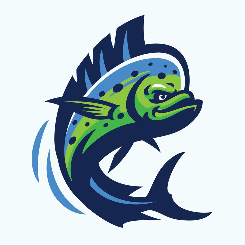 dorado pescado dibujos animados mascota logo vector