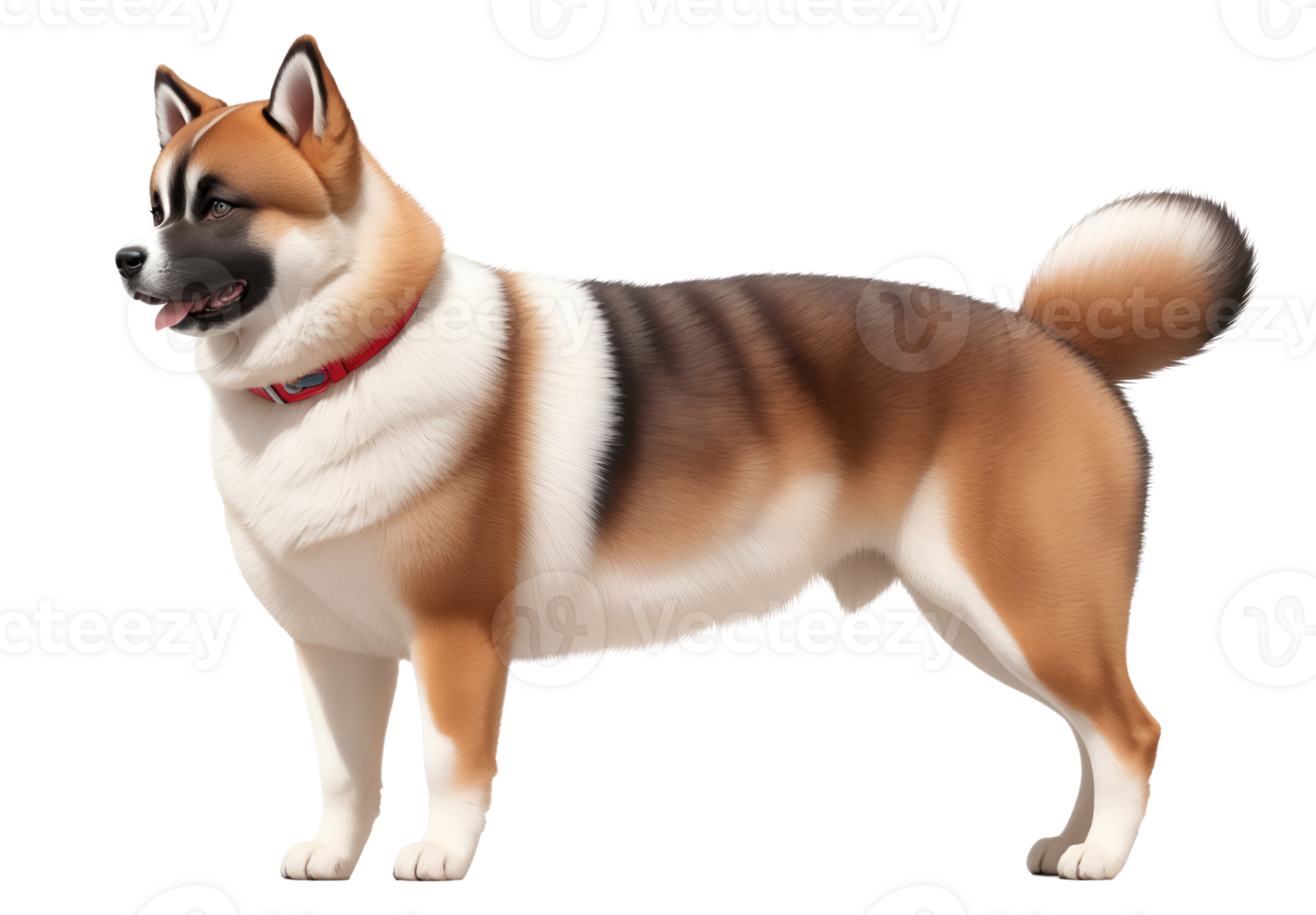 AI generated American akita dog isolated on transparent background png