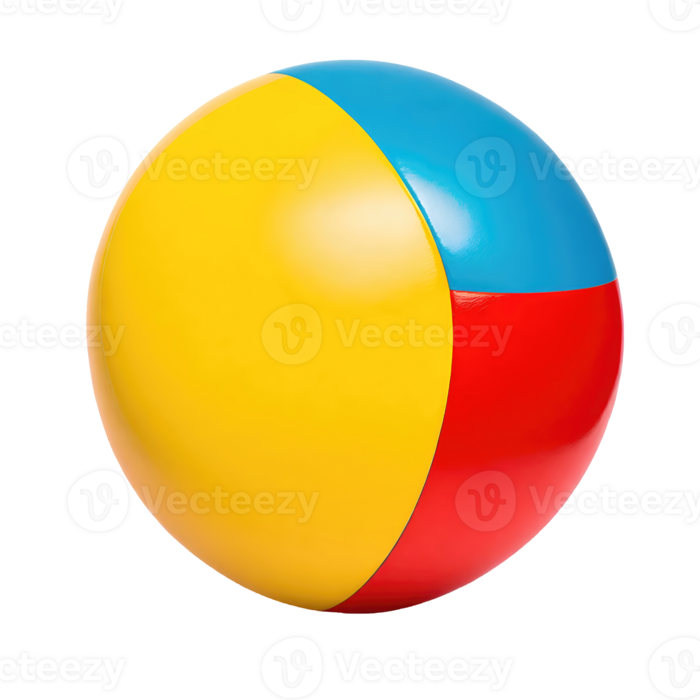 AI generated Coloirful beach ball isolated on transparent background png