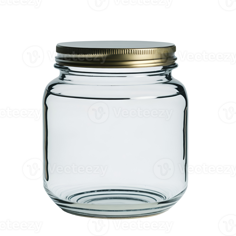 AI generated Empty glass jar isolated on transparent background png