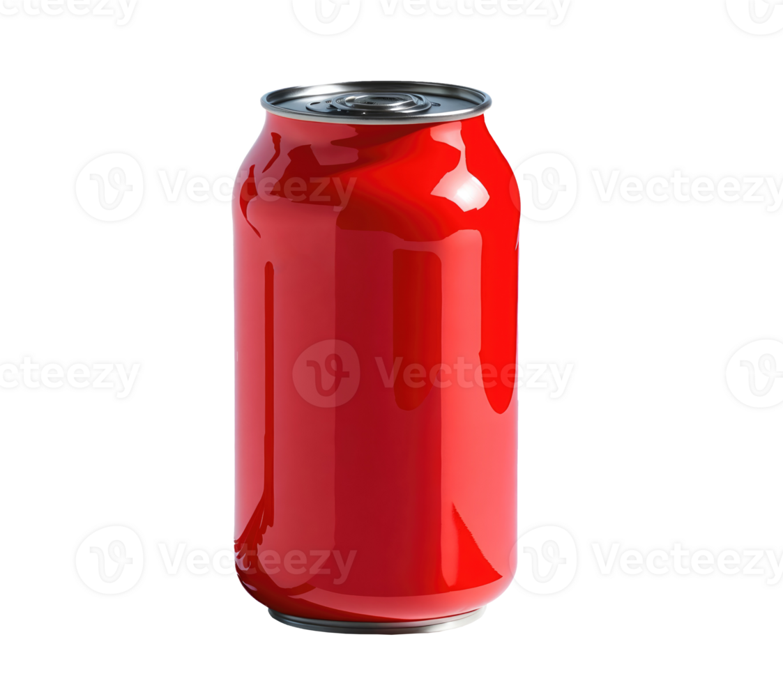 AI generated Red soda can isolated on transparent background png