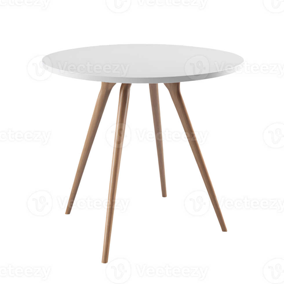 AI generated Round white table isolated on transparent background png