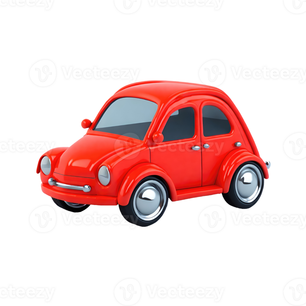 AI generated Red toy car isolated on transparent background png