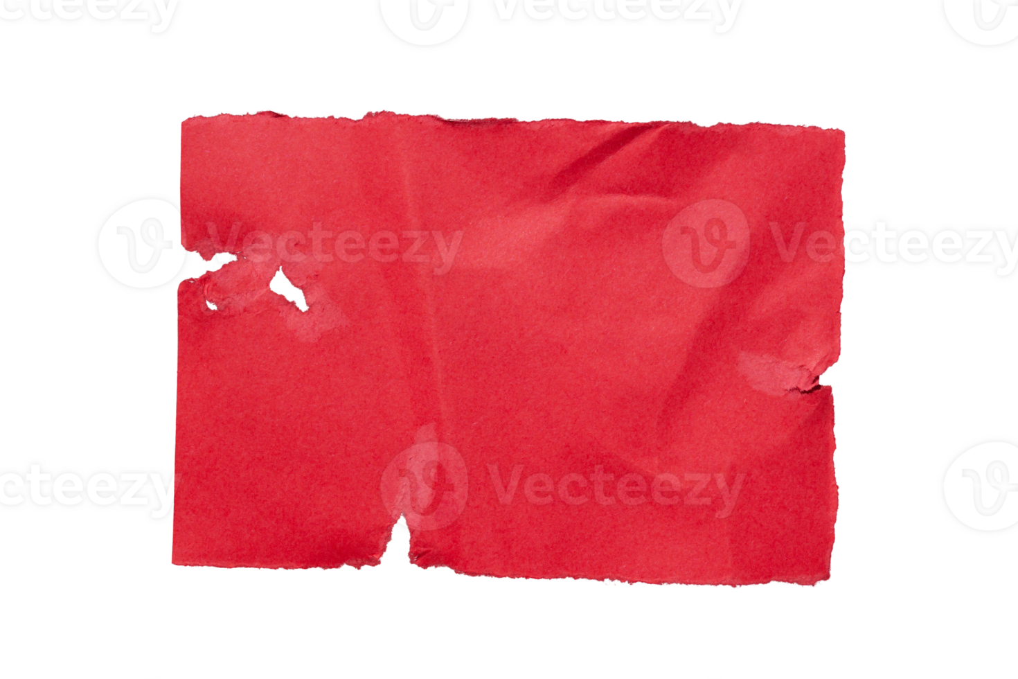 Ripped red paper isolated on transparent background, torn paper png