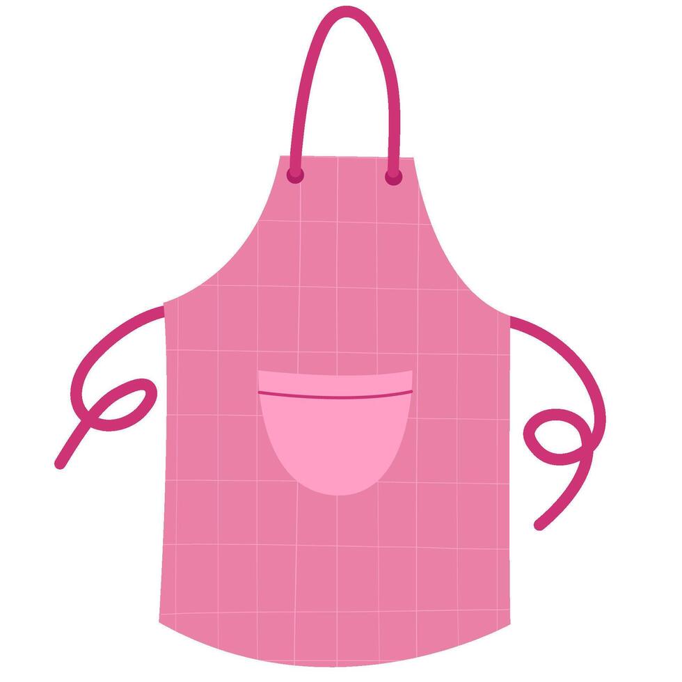 Gardening equipment. Pink gardening apron. Simple apron vector design.