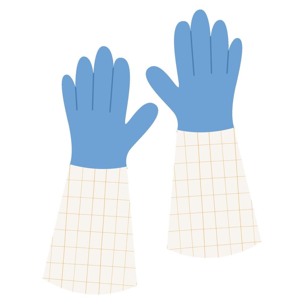 jardinería equipo. azul jardinería guantes. sencillo guantes vector diseño.