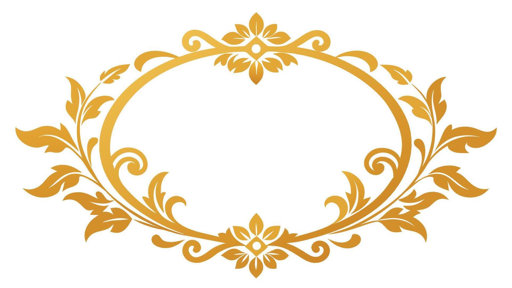 Golden Floral Frame Elevate Your Design with Stunning Vector Graphics
