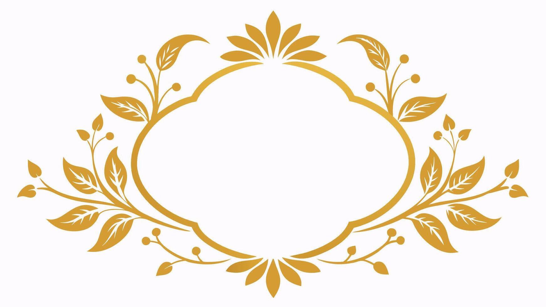 Golden Floral Frame Elevate Your Design with Stunning Vector Graphics