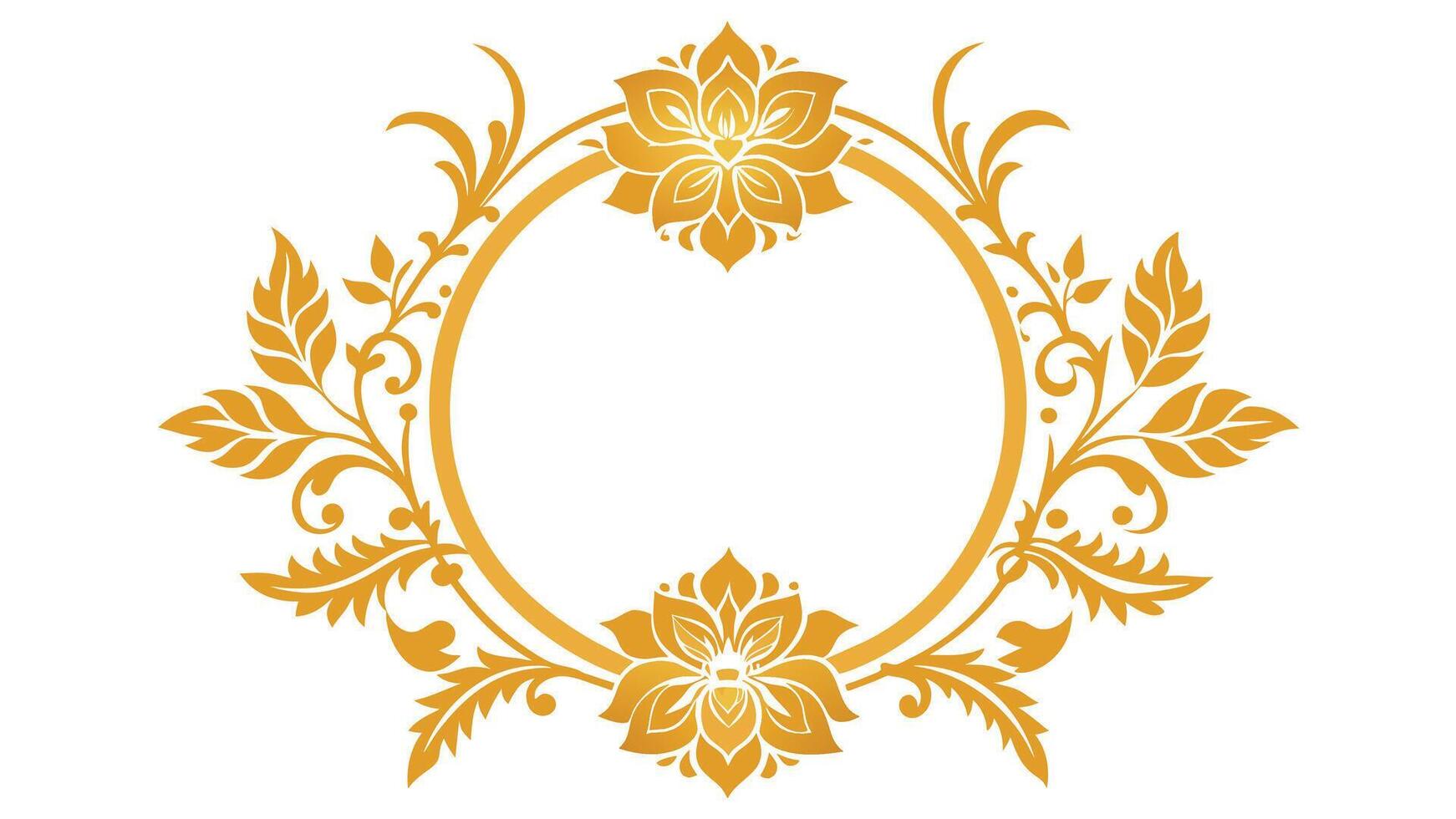 Golden Floral Frame Elevate Your Design with Stunning Vector Graphics