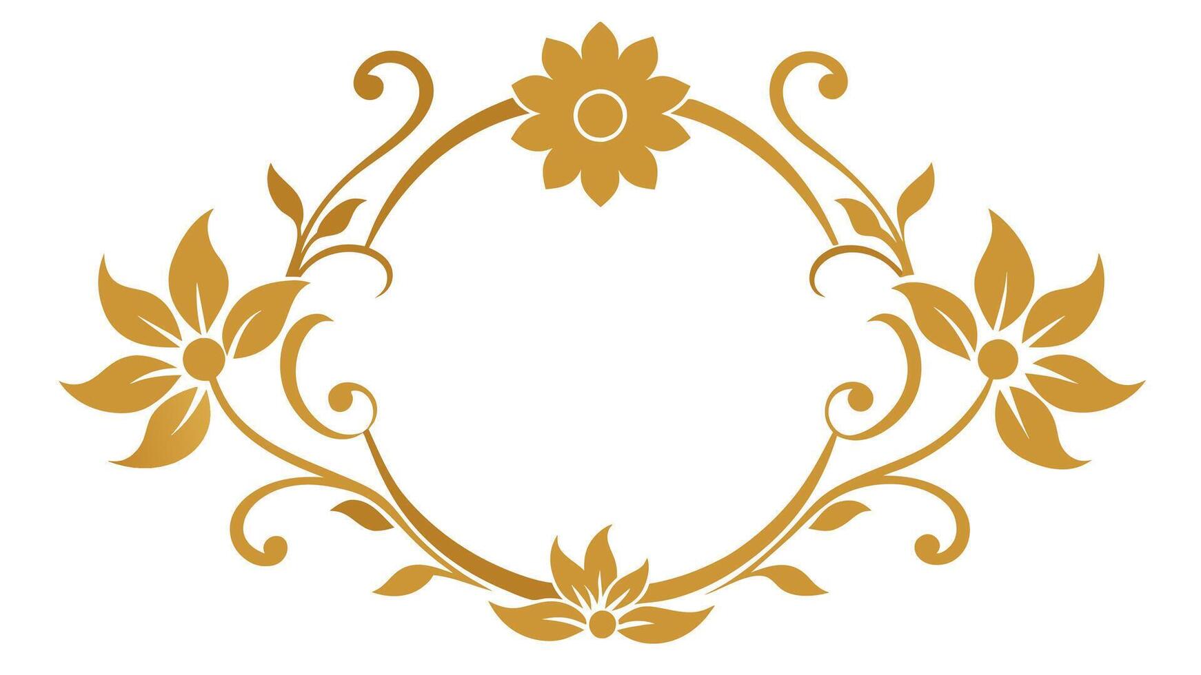 Golden Floral Frame Elevate Your Design with Stunning Vector Graphics