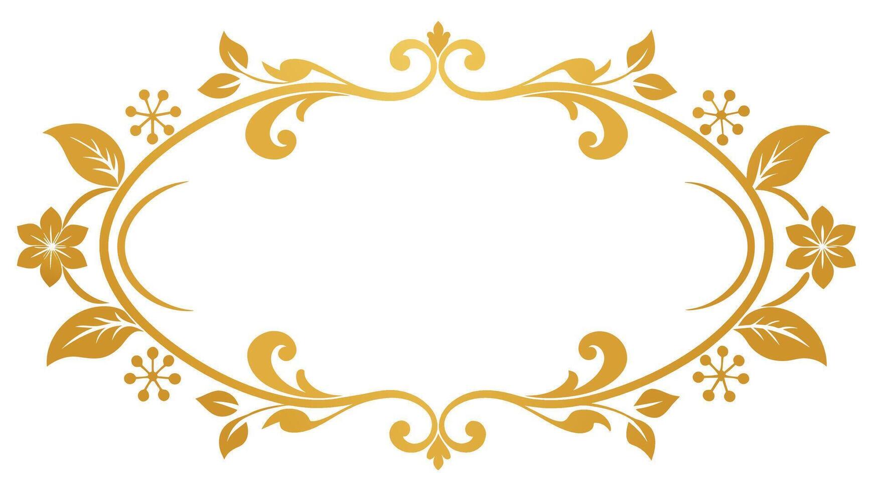 Golden Floral Frame Elevate Your Design with Stunning Vector Graphics