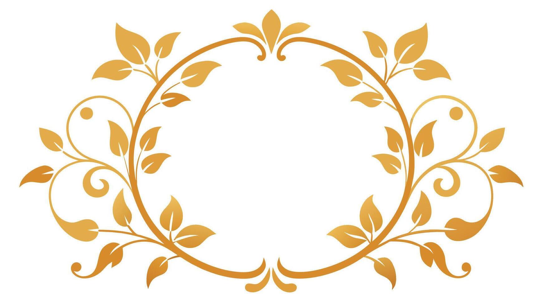 Golden Floral Frame Elevate Your Design with Stunning Vector Graphics