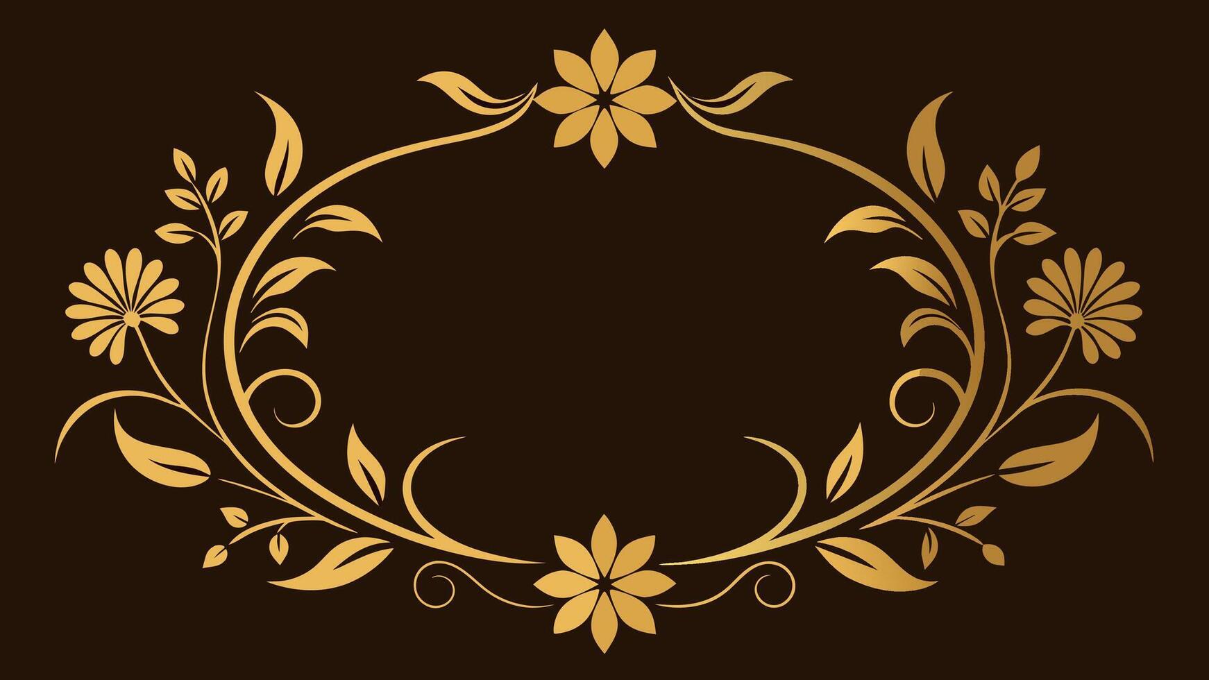 Golden Floral Frame Elevate Your Design with Stunning Vector Graphics