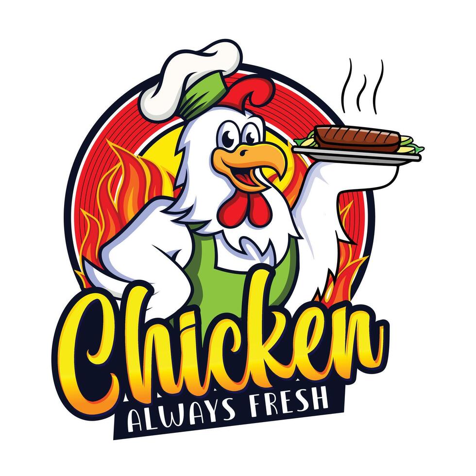 Chicken always fresh vector logo