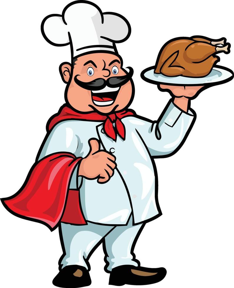 chef cartoon character logo vector