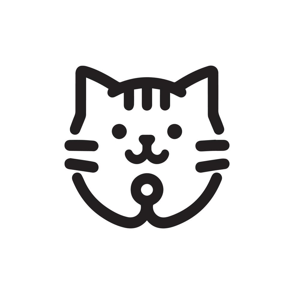 minimalist black and white cat logo vector