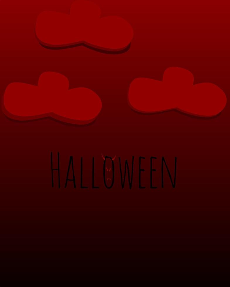 halloween background with red clouds vector