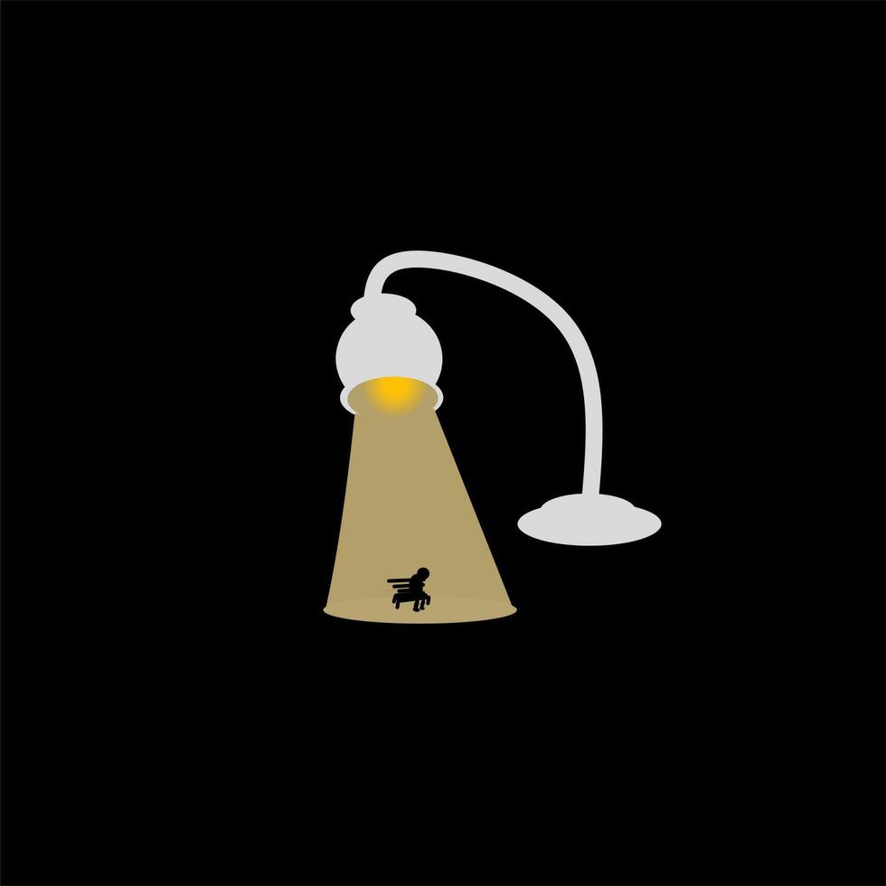 a lamp with a bird on it and a light bulb vector