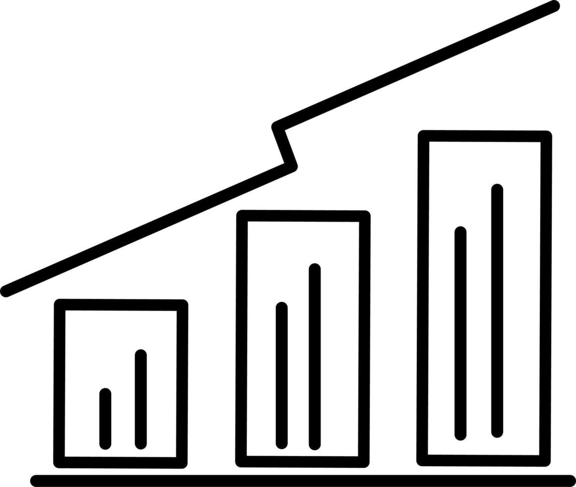 a graph chart with a bar going up vector