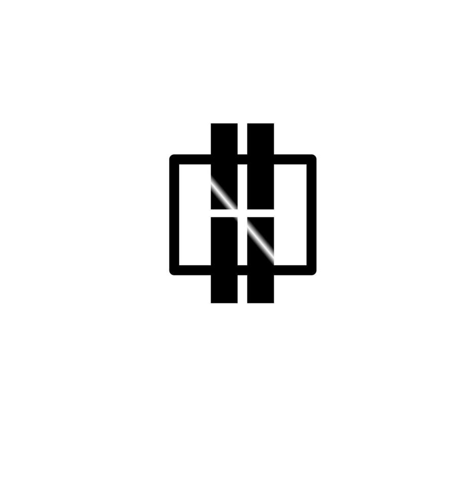 a black and white logo with the letter h vector
