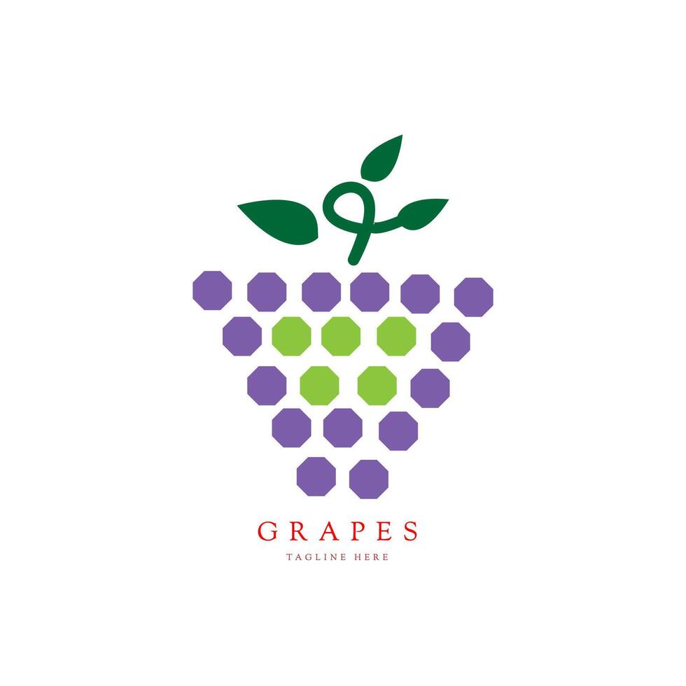 resumen uvas logo diseño vector