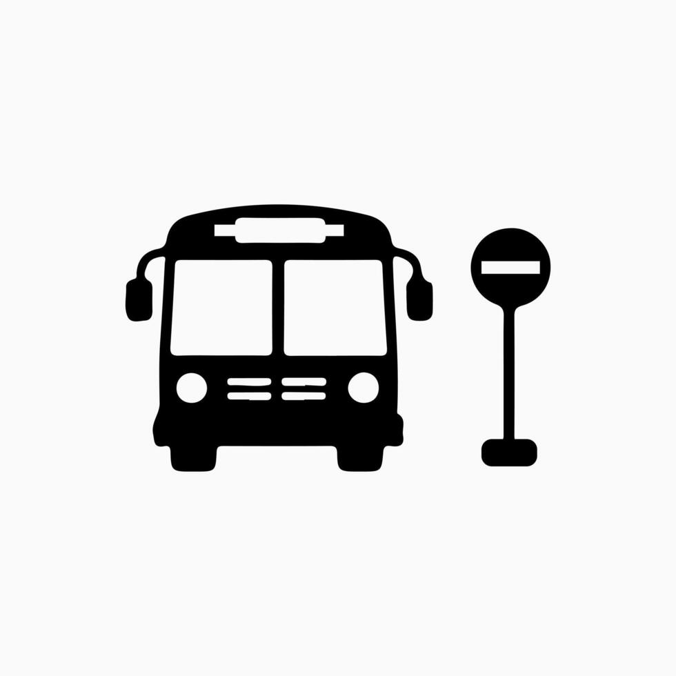 Bus logo seen from the front, bus vector eps 10