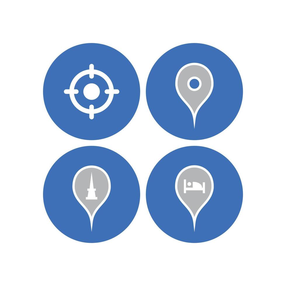 Set of location icons. Flat design. Vector illustration EPS 10. resource graphic element button icon design. Vector illustration with a UI application and technology theme