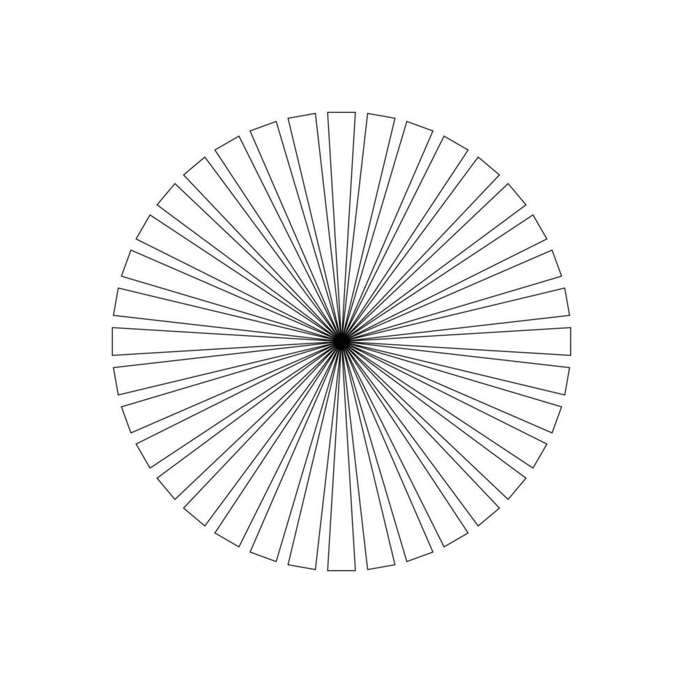 circular radial, radiante líneas. circular, concéntrico líneas. segmentario circulo forma. símbolo diseño icono gráfico elemento recursos. vector ilustración con un resumen tema