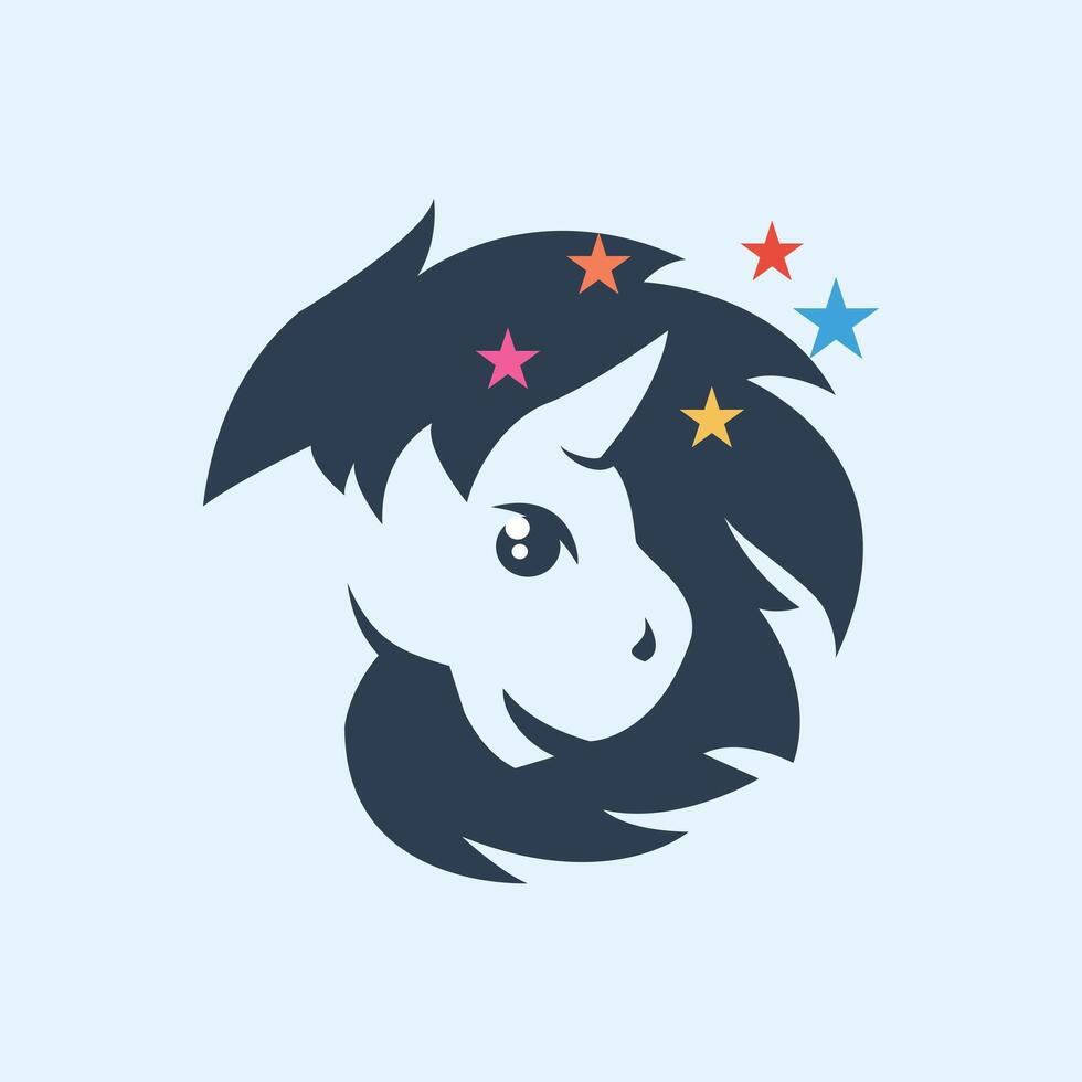 vector icon illustration of unicorn head