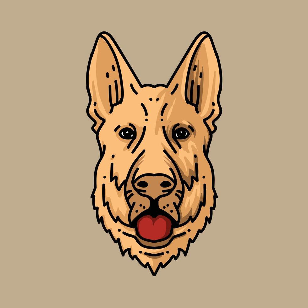 vector icon illustration of a dog's head