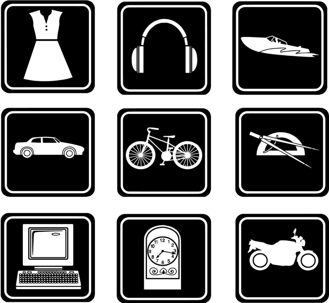 Ads and classifieds headears icons set, advertisement vector pictograms collection