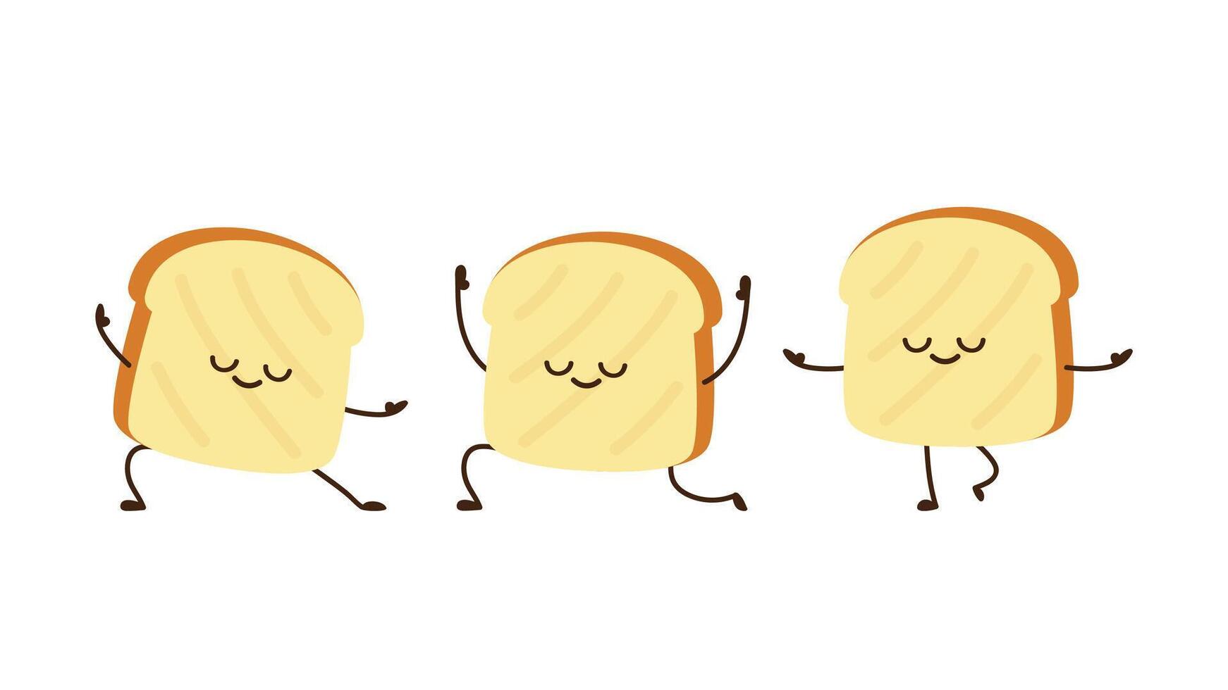 Bread character design. Bread on white background. vector