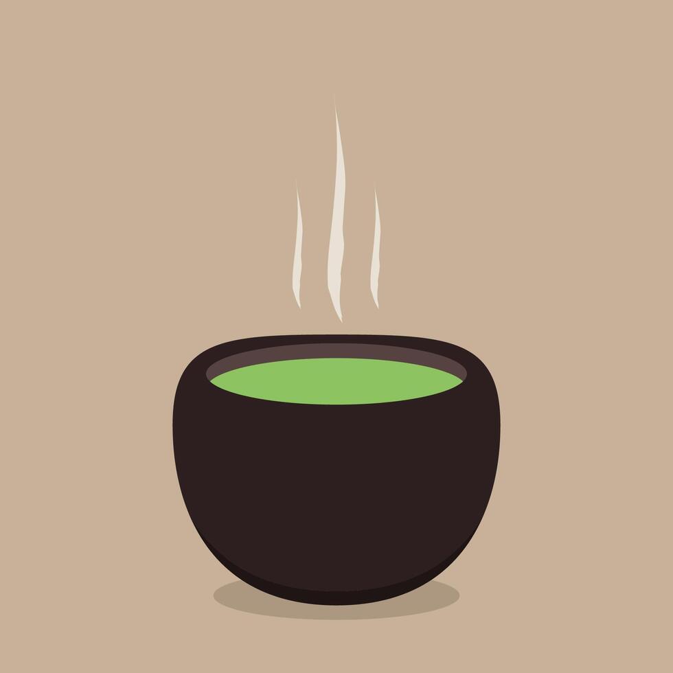 Matcha cup vector. green tea vector. wallpaper. free space for text. symbol. Matcha poster design. vector