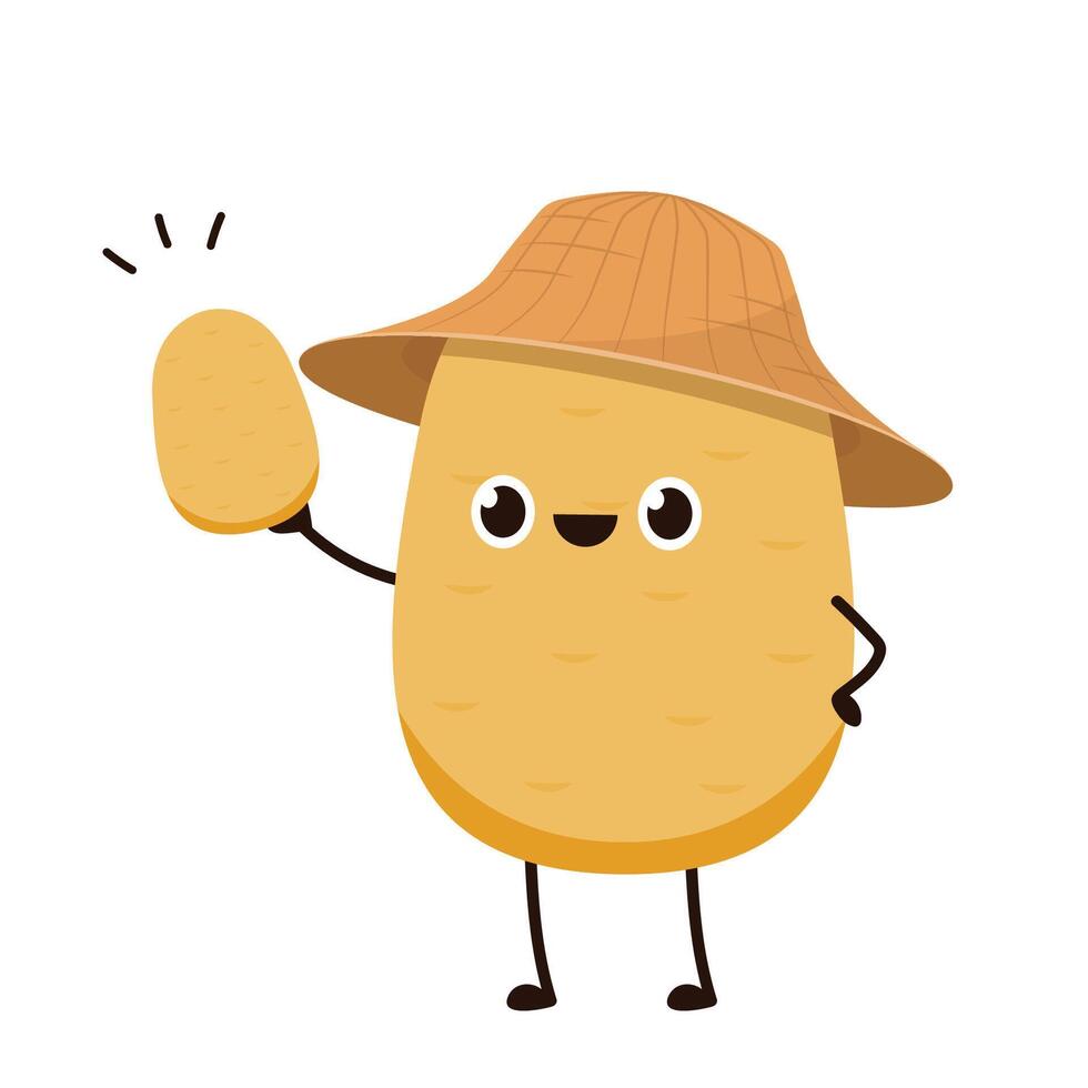 Potato character design. Potato vector. Potato cartoon on white background. vector